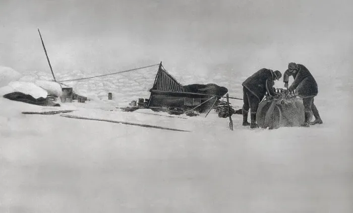 Framed Print : Salomon Andree and Knut Frankel Packing up Camp Framed Print : Salomon Andree and Knut Frankel Packing up Camp