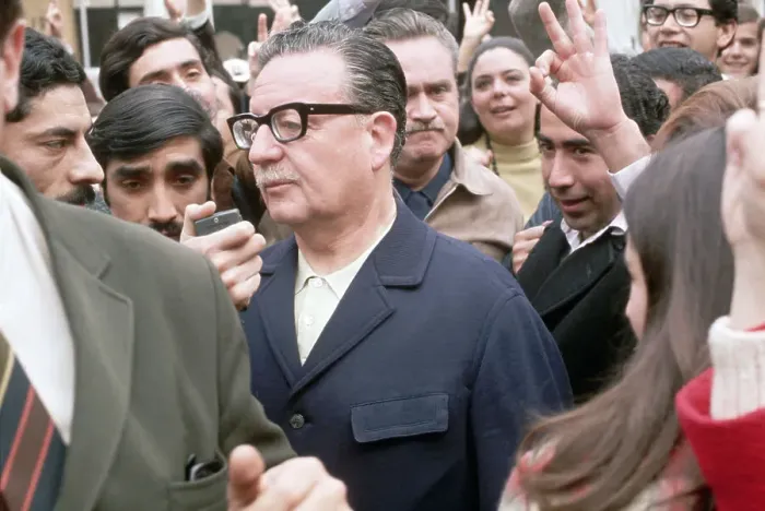 Framed Print : Salvador Allende In Midst Of Crowd Framed Print : Salvador Allende In Midst Of Crowd