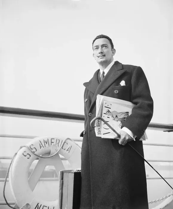 Framed Print : Salvador Dali Arriving in France Aboard Ship Framed Print : Salvador Dali Arriving in France Aboard Ship