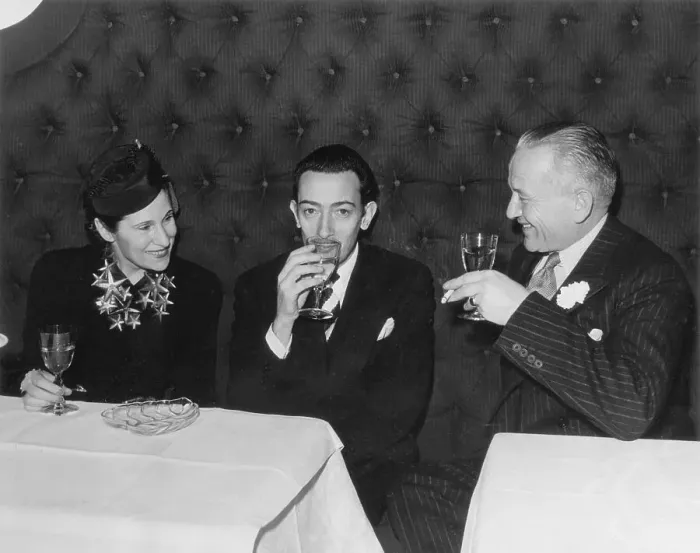 Framed Print : Salvador Dali Drinking Champagne With His Wife and Jacques Bollinger Framed Print : Salvador Dali Drinking Champagne With His Wife and Jacques Bollinger