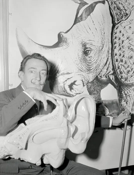 Framed Print : Salvador Dali Promoting His Magazine Rhinoceros Framed Print : Salvador Dali Promoting His Magazine Rhinoceros
