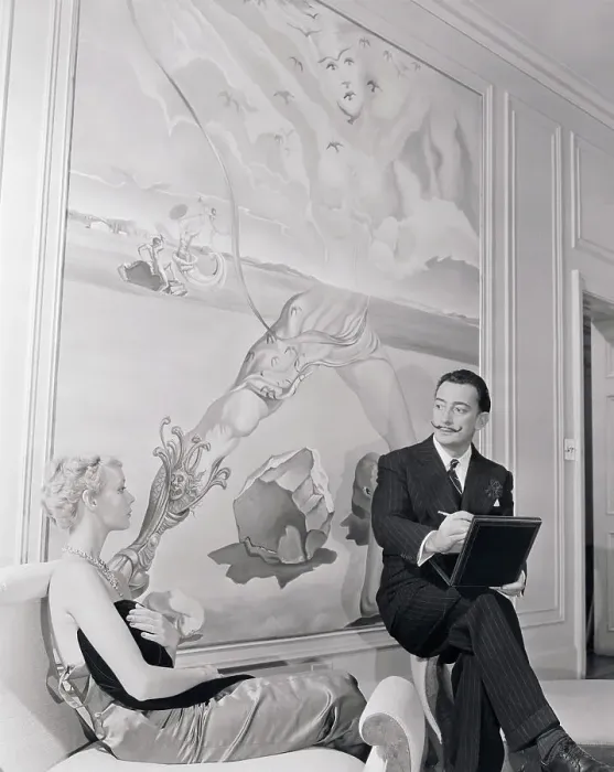 Framed Print : Salvador Dali Sketching Model Wearing His Jewelry Framed Print : Salvador Dali Sketching Model Wearing His Jewelry