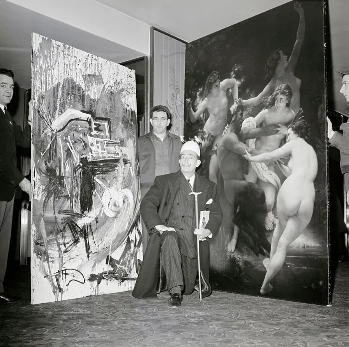 Framed Print : Salvador Dali Standing by Paintings Framed Print : Salvador Dali Standing by Paintings