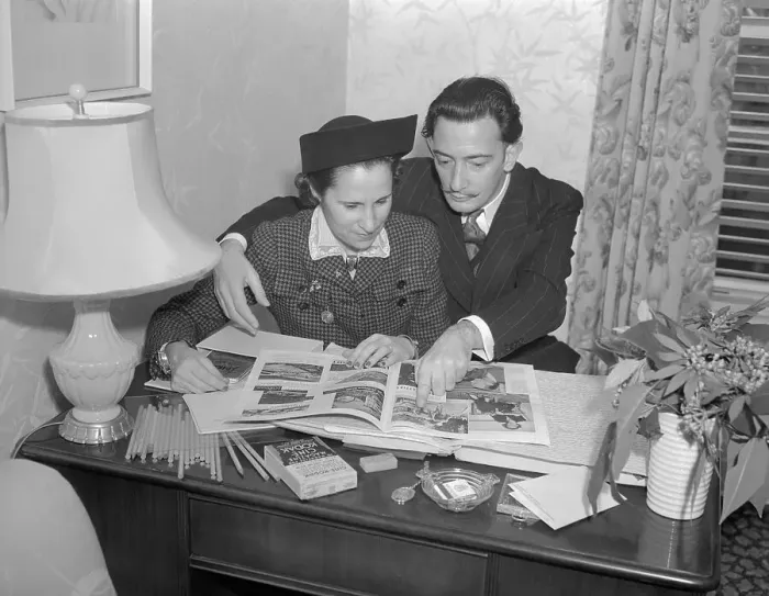 Framed Print : Salvador Dali and Wife Gala Reading Together Framed Print : Salvador Dali and Wife Gala Reading Together