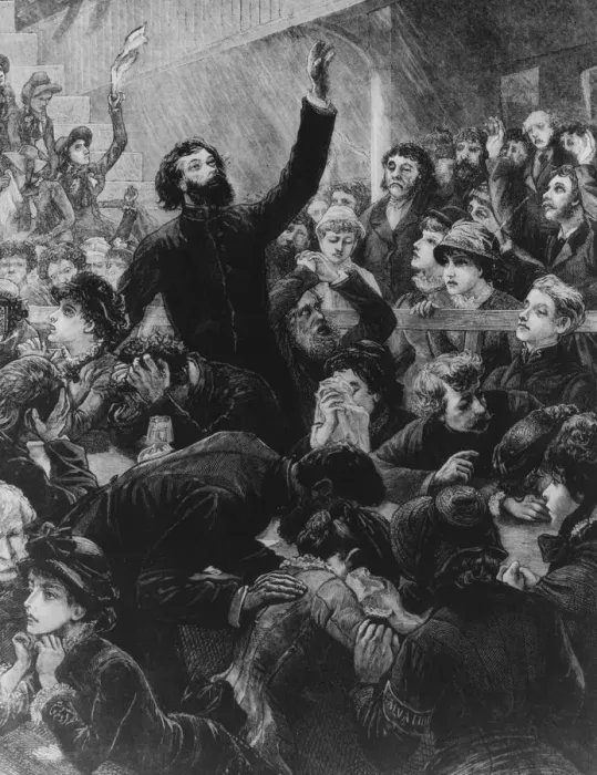 Framed Print : Salvation. circa 1860: A service being held by the Salvation Army at their Framed Print : Salvation. circa 1860: A service being held by the Salvation Army at their