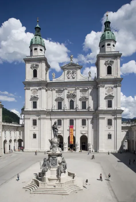 Framed Print : Salzburg Cathedral on Cathedral Square with St. Marys Column, Salzburg, Austria