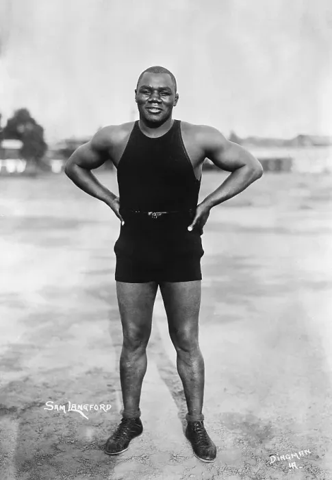 Framed Print : Sam Langford Standing with Arms Akimbo Framed Print : Sam Langford Standing with Arms Akimbo
