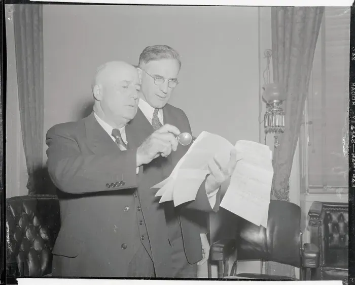 Framed Print : Sam Rayburn and John McCormack Reading a Letter Framed Print : Sam Rayburn and John McCormack Reading a Letter