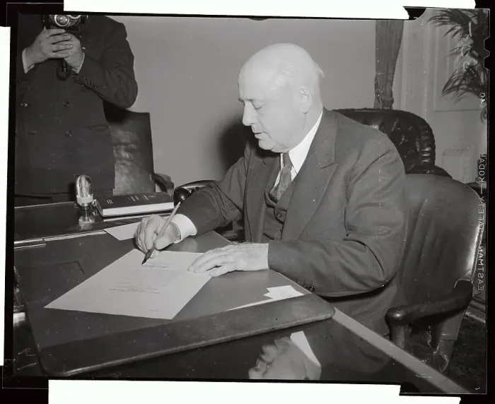 Framed Print : Sam Rayburn Signing Declaration of War on Japan Framed Print : Sam Rayburn Signing Declaration of War on Japan