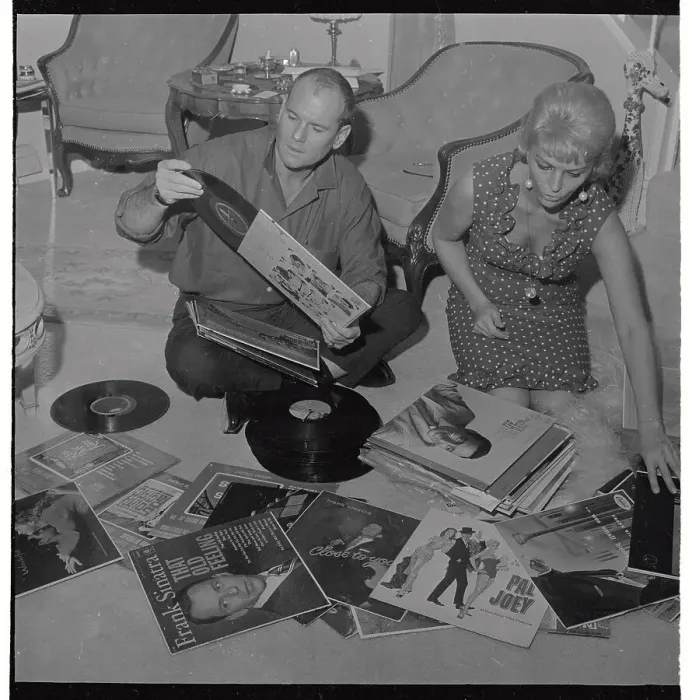 Framed Print : Sam Sheppard Going Through His Record Collection Framed Print : Sam Sheppard Going Through His Record Collection