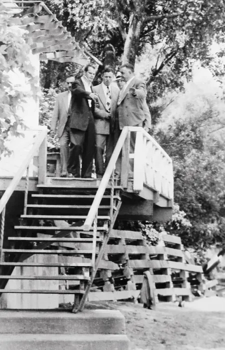 Framed Print : Sam Sheppard Showing Authorities Where Wife Was Found Framed Print : Sam Sheppard Showing Authorities Where Wife Was Found