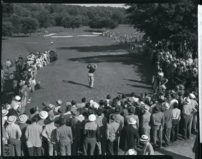 Framed Print : Sam Snead Golfing for Crowded Gallery Framed Print : Sam Snead Golfing for Crowded Gallery