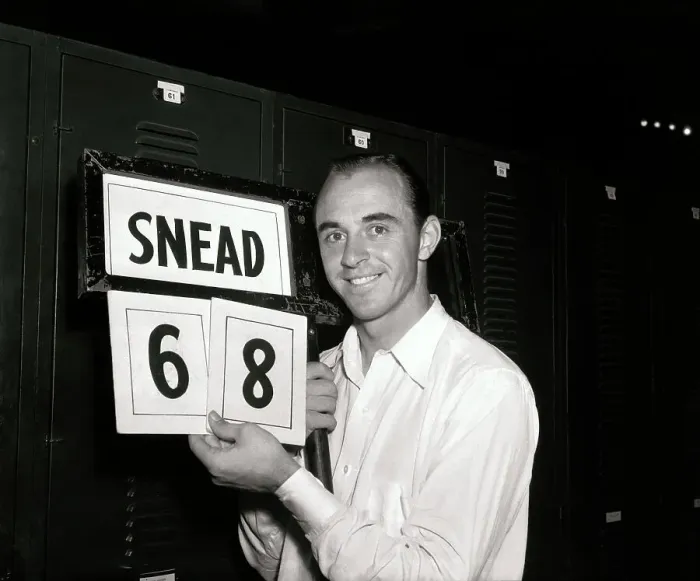Framed Print : Sam Snead Holding Score in Locker Room Framed Print : Sam Snead Holding Score in Locker Room