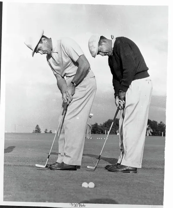 Framed Print : Sam Snead and Johnny Palmer Putt Together Framed Print : Sam Snead and Johnny Palmer Putt Together