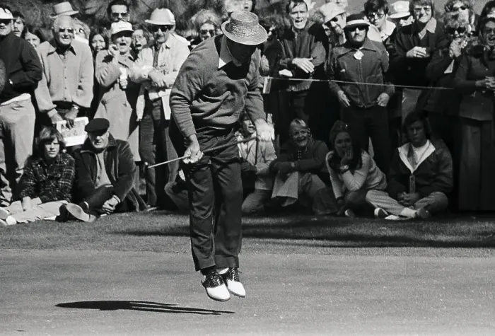 Framed Print : Sam Snead Jumping in Frustration Framed Print : Sam Snead Jumping in Frustration