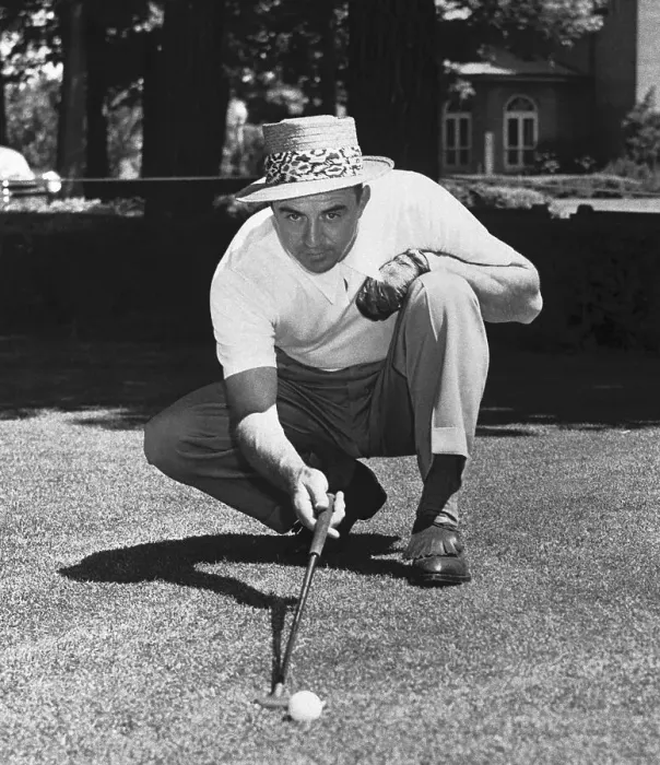 Framed Print : Sam Snead Lining Up a Putt Framed Print : Sam Snead Lining Up a Putt