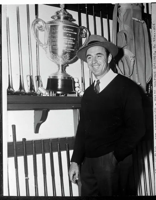 Framed Print : Sam Snead Posed Next to PGA Trophy Framed Print : Sam Snead Posed Next to PGA Trophy