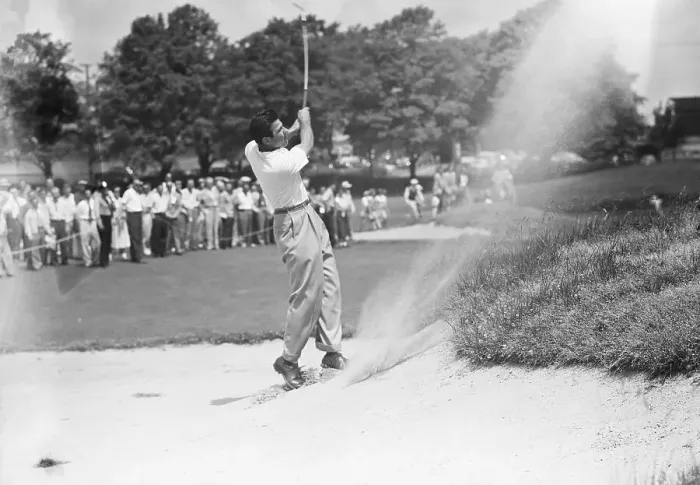 Framed Print : Sam Urzetta Golfing Out Of Sand Trap Framed Print : Sam Urzetta Golfing Out Of Sand Trap
