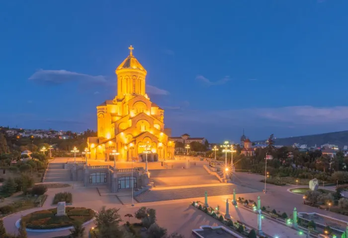 Framed Print : The Sameba cathedral at night, Tbilisi Framed Print : The Sameba cathedral at night, Tbilisi
