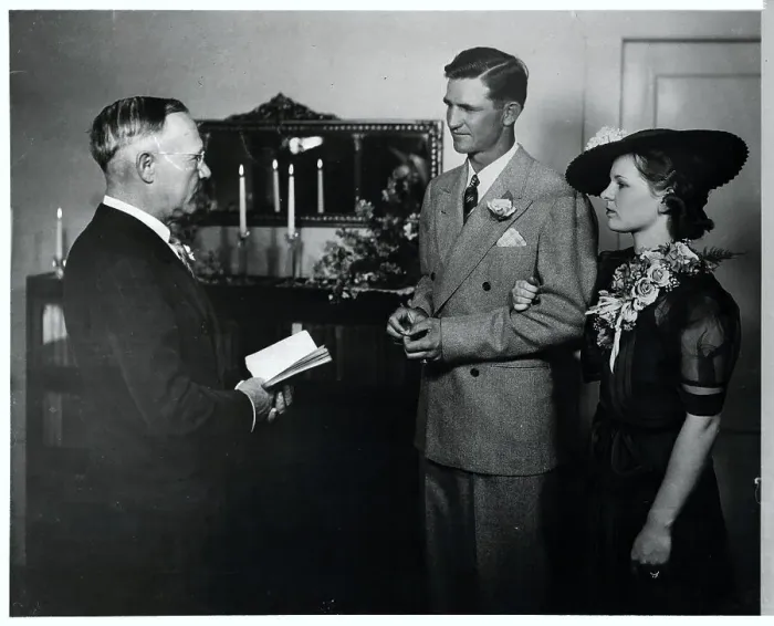 Framed Print : Sammy Baugh in Marriage Ceremony Framed Print : Sammy Baugh in Marriage Ceremony