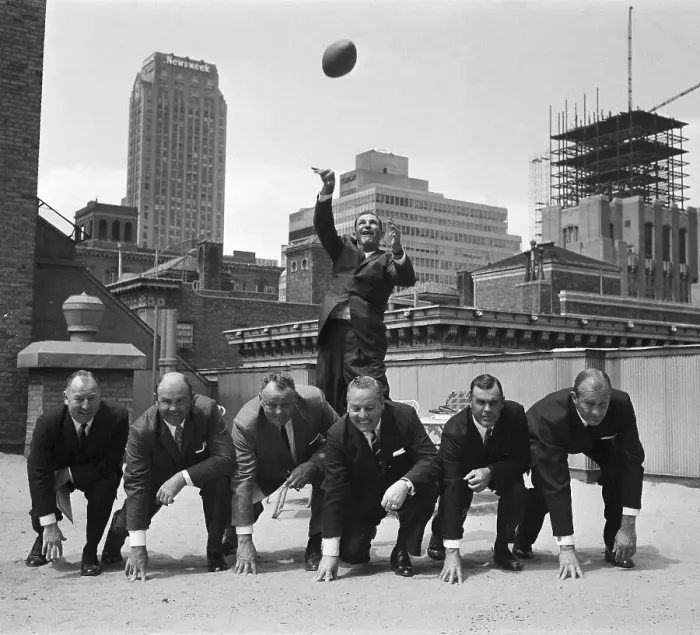 Framed Print : Sammy Baugh Posing With NY Titans Framed Print : Sammy Baugh Posing With NY Titans