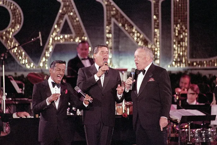 Framed Print : Sammy Davis Jr. Jerry Lewis, and Frank Sinatra Singing