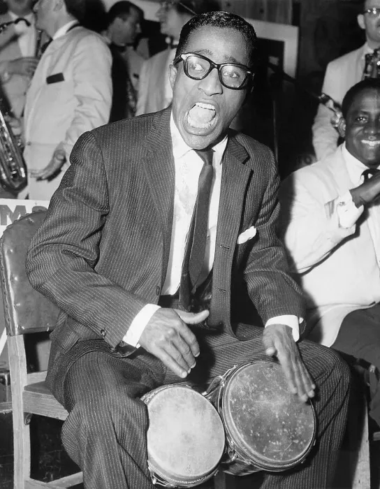 Framed Print : Sammy Davis Jr. Playing the Bongos