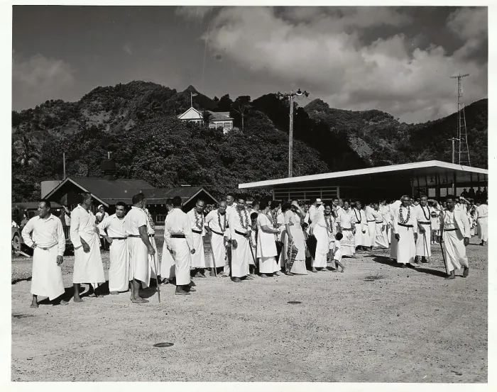 Framed Print : Samoan Chiefs Standing in Line Framed Print : Samoan Chiefs Standing in Line