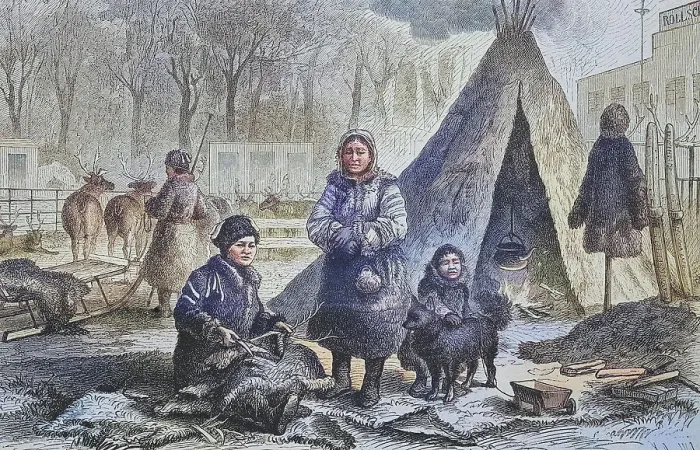 Framed Print : The Samoyeds in the zoological garden in Leipzig, Samoyed people, family with tent as an illustrative object in the zoo, Saxony, Germany, around 1885, Historical, digitally restored reproduction from a 19th century original Framed Print : The Samoyeds in the zoological garden in Leipzig, Samoyed people, family with tent as an illustrative object in the zoo, Saxony, Germany, around 1885, Historical, digitally restored reproduction from a 19th century original