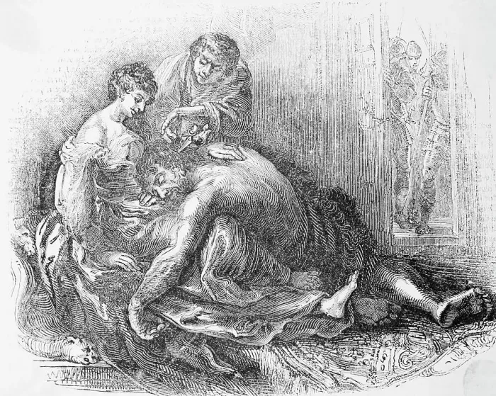 Framed Print : Samson Having His Hair Removed by Delilah and Culprit Framed Print : Samson Having His Hair Removed by Delilah and Culprit