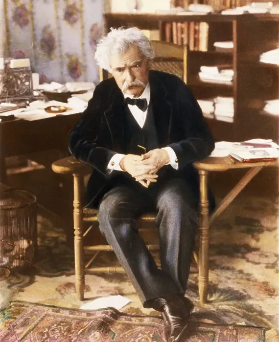 Framed Print : Samuel Clemens Deep in Thought