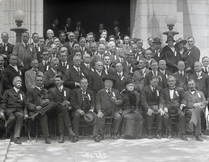 Framed Print : Samuel Gompers Posing with Large Group of Labor Leaders Framed Print : Samuel Gompers Posing with Large Group of Labor Leaders