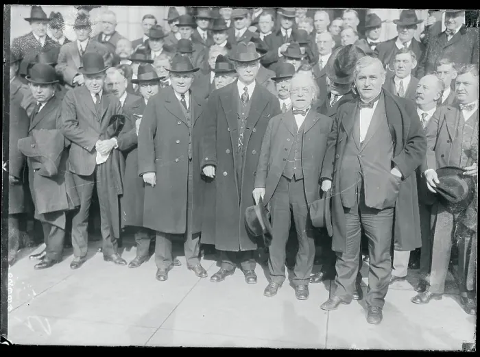 Framed Print : Samuel Gompers and Union Affiliates Posing for Camera Framed Print : Samuel Gompers and Union Affiliates Posing for Camera