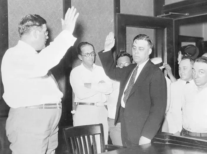 Framed Print : Samuel P. Cowley Being Sworn In Framed Print : Samuel P. Cowley Being Sworn In