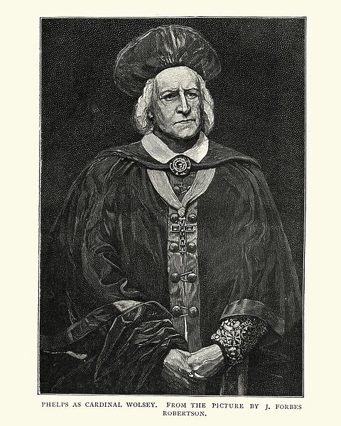 Samuel Phelps as Cardinal Wolsey in Shakespeares Henry VIII