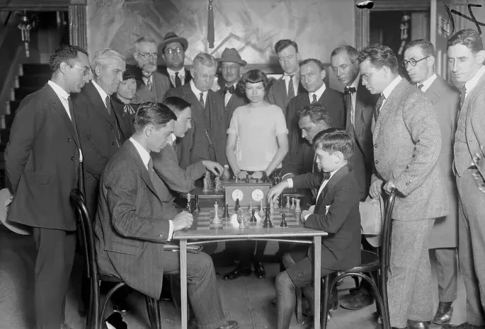 Framed Print : Samuel Rzechewski Competing in Chess Match Framed Print : Samuel Rzechewski Competing in Chess Match