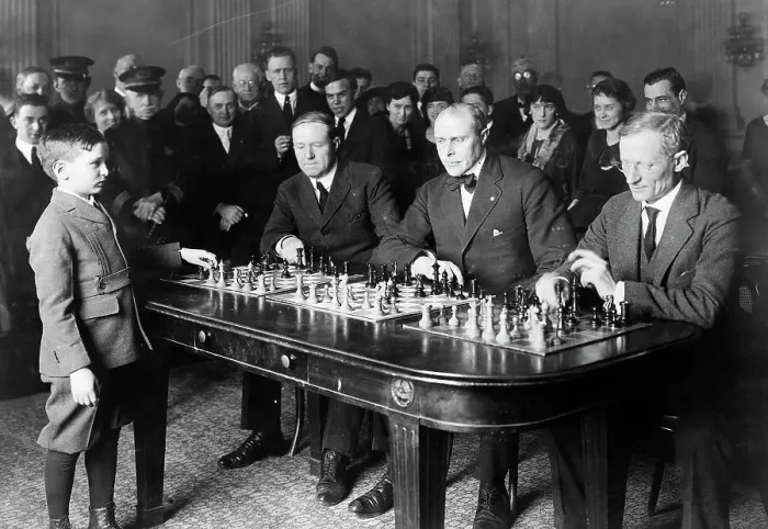 Framed Print : Samuel Rzeschewski Plays Three Opponents Framed Print : Samuel Rzeschewski Plays Three Opponents