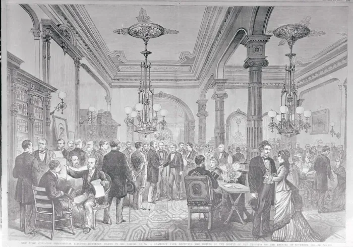 Framed Print : Samuel Tilden with Guests in His Parlor Framed Print : Samuel Tilden with Guests in His Parlor