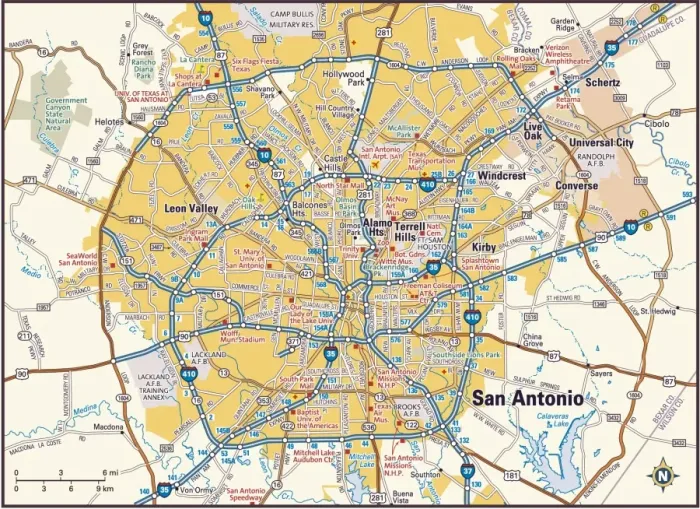 Framed Print : San Antonio, Texas area Framed Print : San Antonio, Texas area