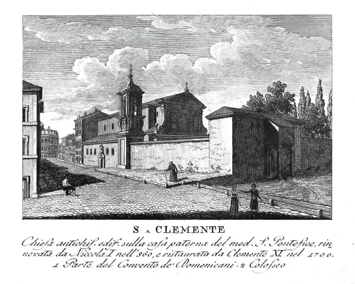 Framed Print : San Clemente, Basilica San Clemente al Laterano, Basilica Sancti Clementis in Laterano, a church in Rome, Italy, digitally restored reproduction from Vedute principali e piu interessanti di Roma by Giovanni Battista, 1799