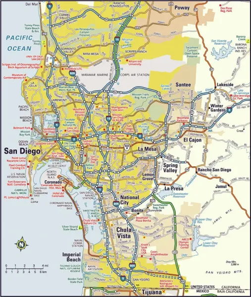 San Diego County Zip Code Map Full County Areas