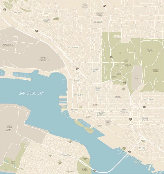 San Diego Downtown Area Map