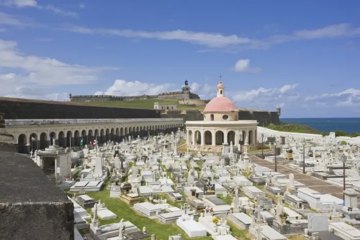 Framed Print : San Juan Cemetery with El Morro, a 16th Century fortress (a UNESCO World Heritage site) in the background Framed Print : San Juan Cemetery with El Morro, a 16th Century fortress (a UNESCO World Heritage site) in the background
