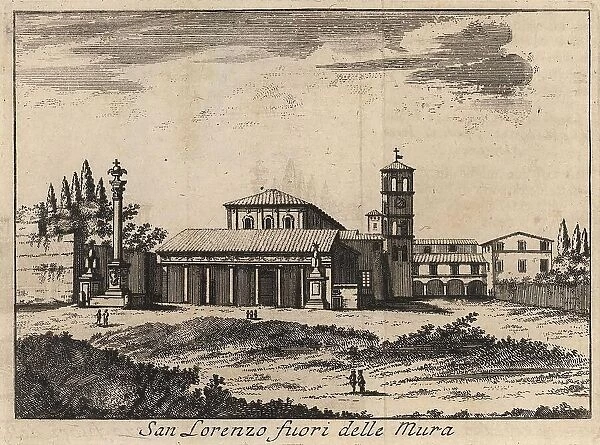 San Lorenzo fuori delle Mura, Rome, Italy, 1767, digital reproduction of an 18th century original, original date unknown