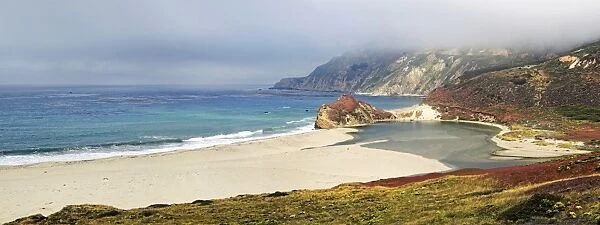 Sand beach on the California Pacific coast, near Point Sur, California, United States
