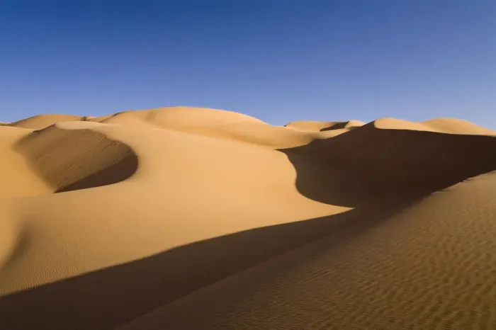 Framed Print : Sand dunes in the Libyan Desert, Sahara, Libya, North Africa, Africa