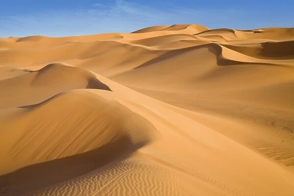 Sand dunes in the Libyan desert, Sahara, Libya, North Africa, Africa