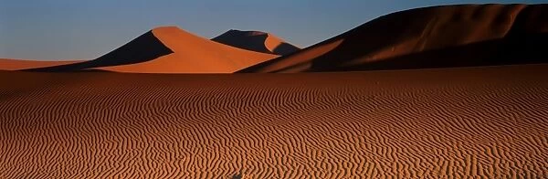 Sand dunes rippled by wind, Namibia