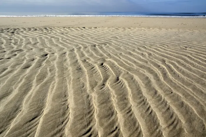 Framed Print : Sand ripple patterns on the beach, near Hvide Sande, Jutland, Denmark Framed Print : Sand ripple patterns on the beach, near Hvide Sande, Jutland, Denmark