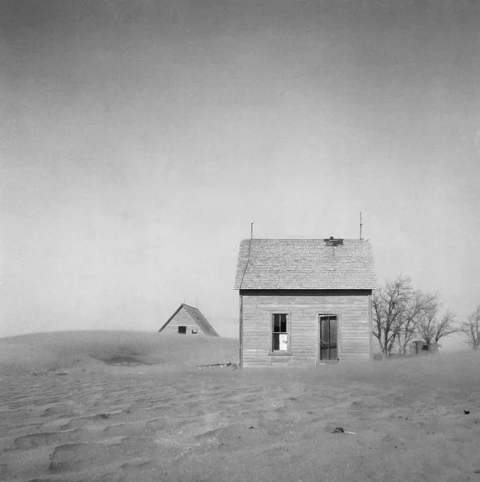 Framed Print : Sand Whirling Around House And Barn Framed Print : Sand Whirling Around House And Barn